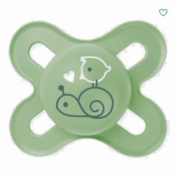 Schnuller für die ganz Kleinen, Schnecke mit Vogel, grün